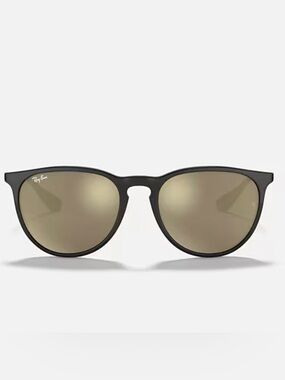 Ray Ban Erika Black Frame Sunglasses with Gold Lenses. BRAND NEW